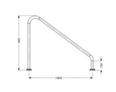 Stainless Steel Wall Hand Rail - 1000mm, Flanged or Concrete In